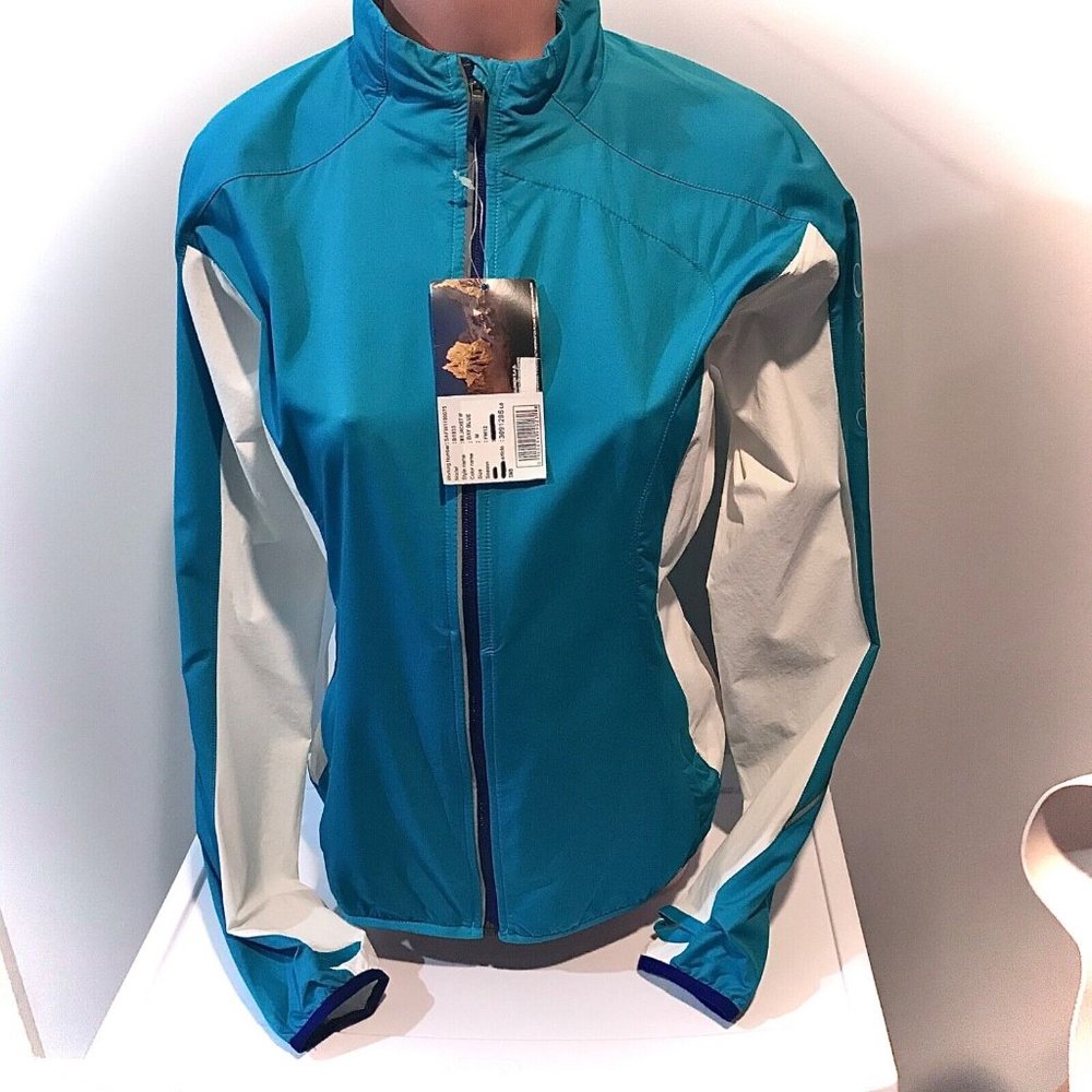 NWT Salomon XR Running Track Jacket M Medium Bay Blue Clima Windbreaker